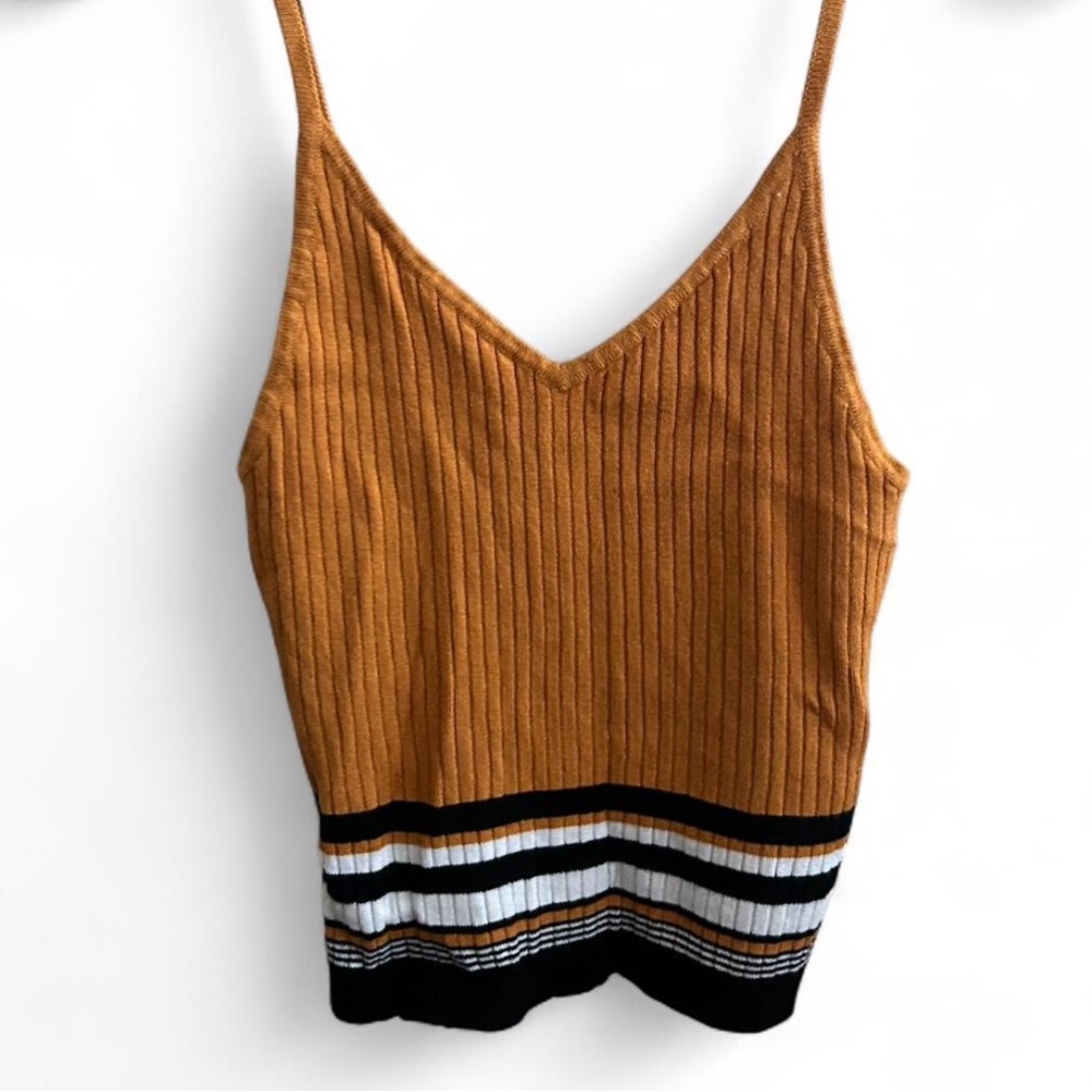 Guess Tan and Black Striped Camisole